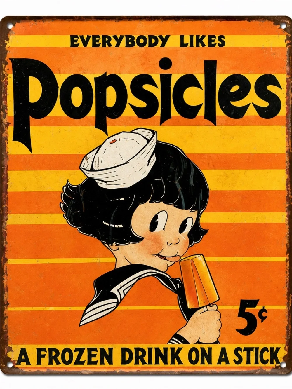 NEW Popsicles Metal Sign